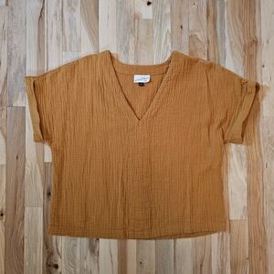 Crinckle Gauze Relaxed Fit Top